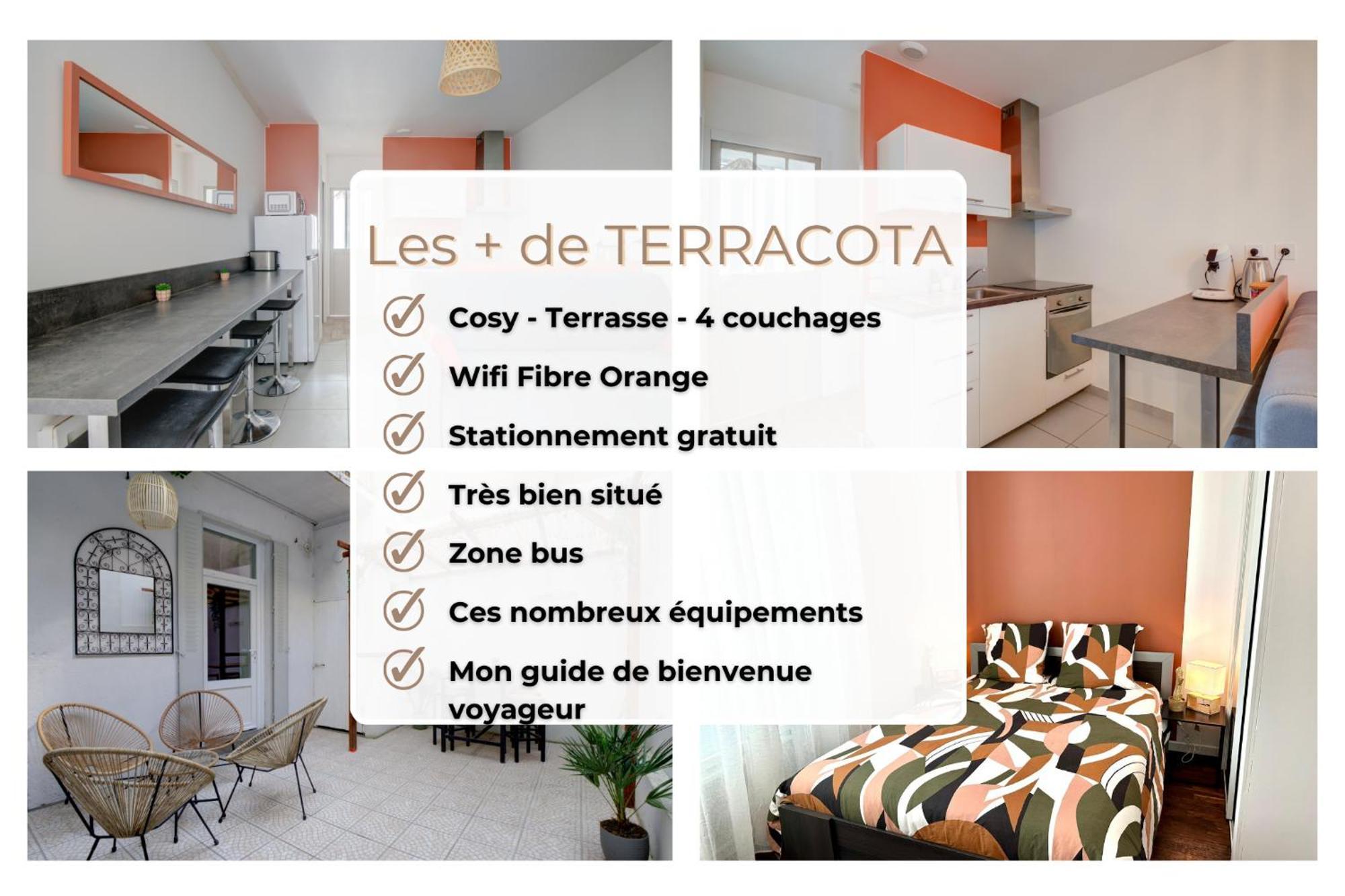 “le Terracotta” Terrasse -centre Ville- Cosy